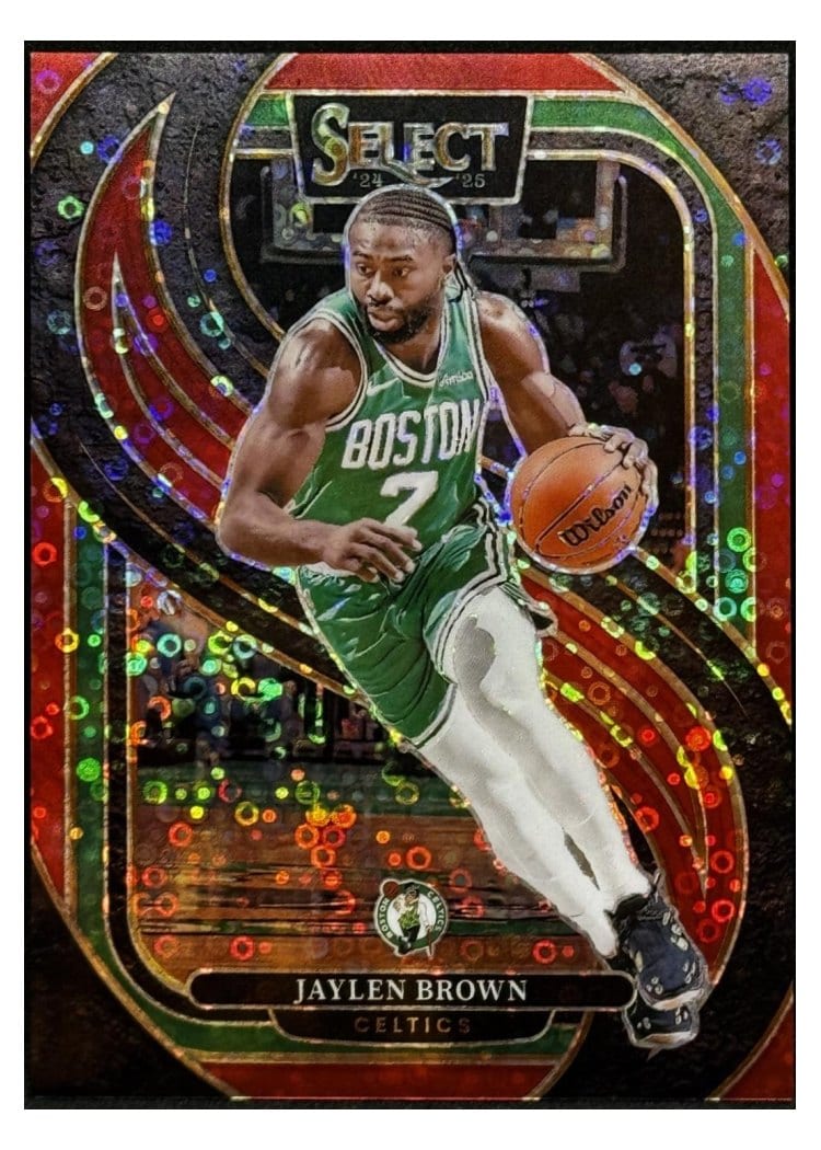 2024-25 Panini Select Base Set Jaylen Brown Red Disco Prizm #146 card