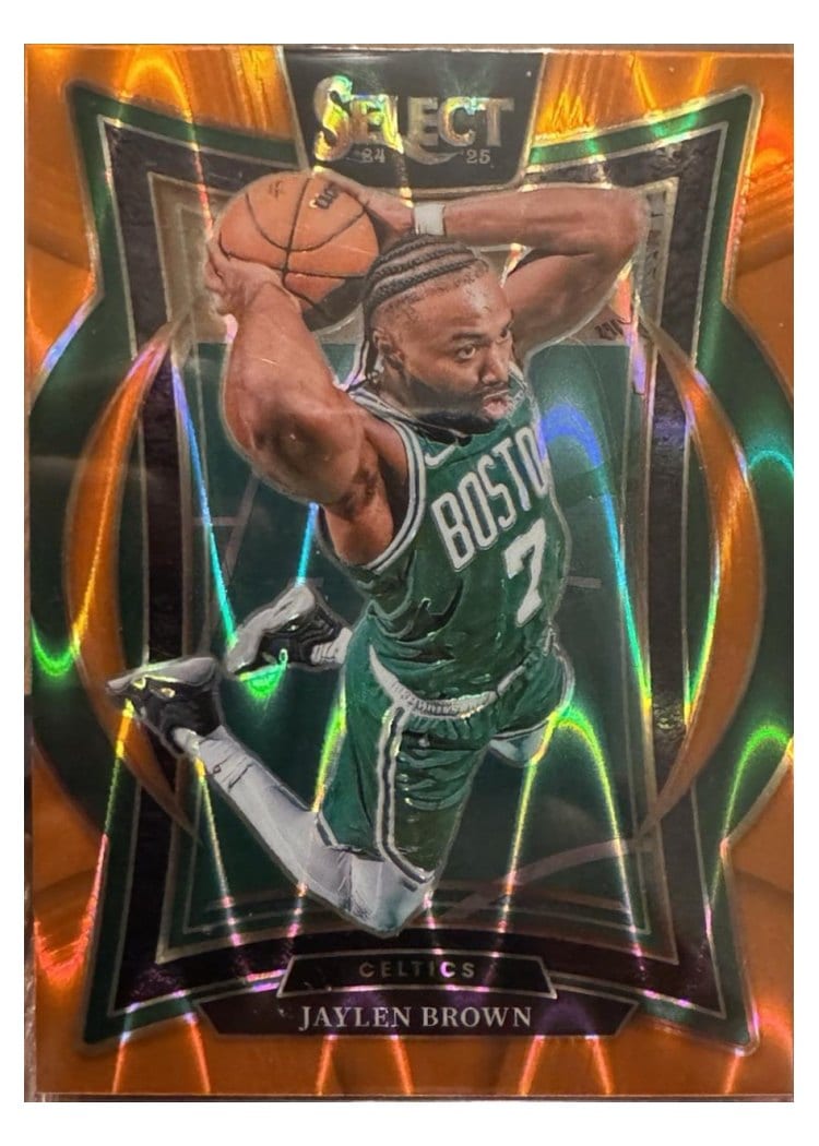 2024 Panini Select Jaylen Brown Orange Tectonic Prizm #29 card