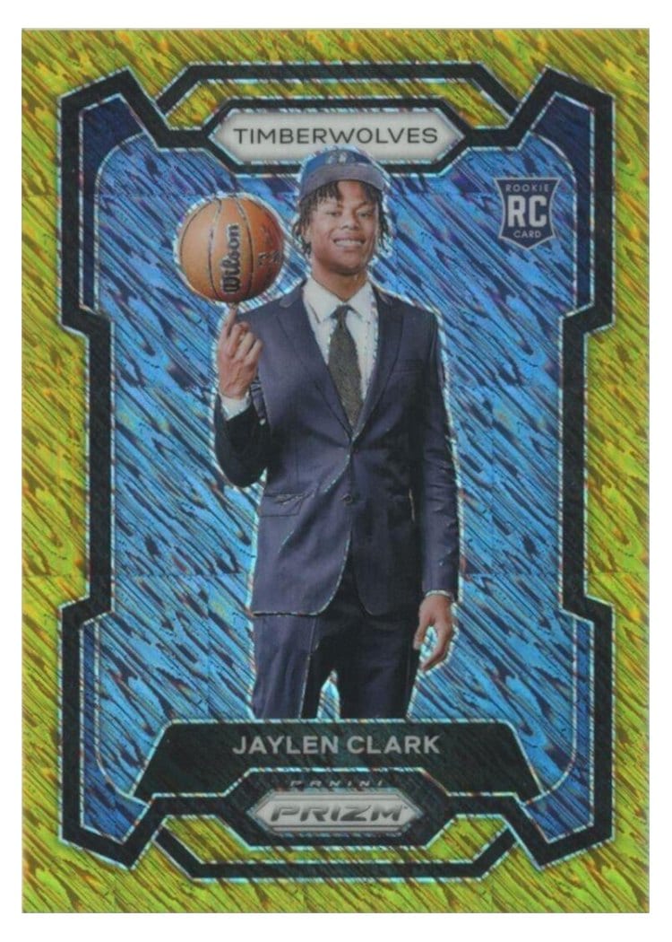 2023-24 Panini Prizm Base Set Jaylen Clark Gold Shimmer #166 card