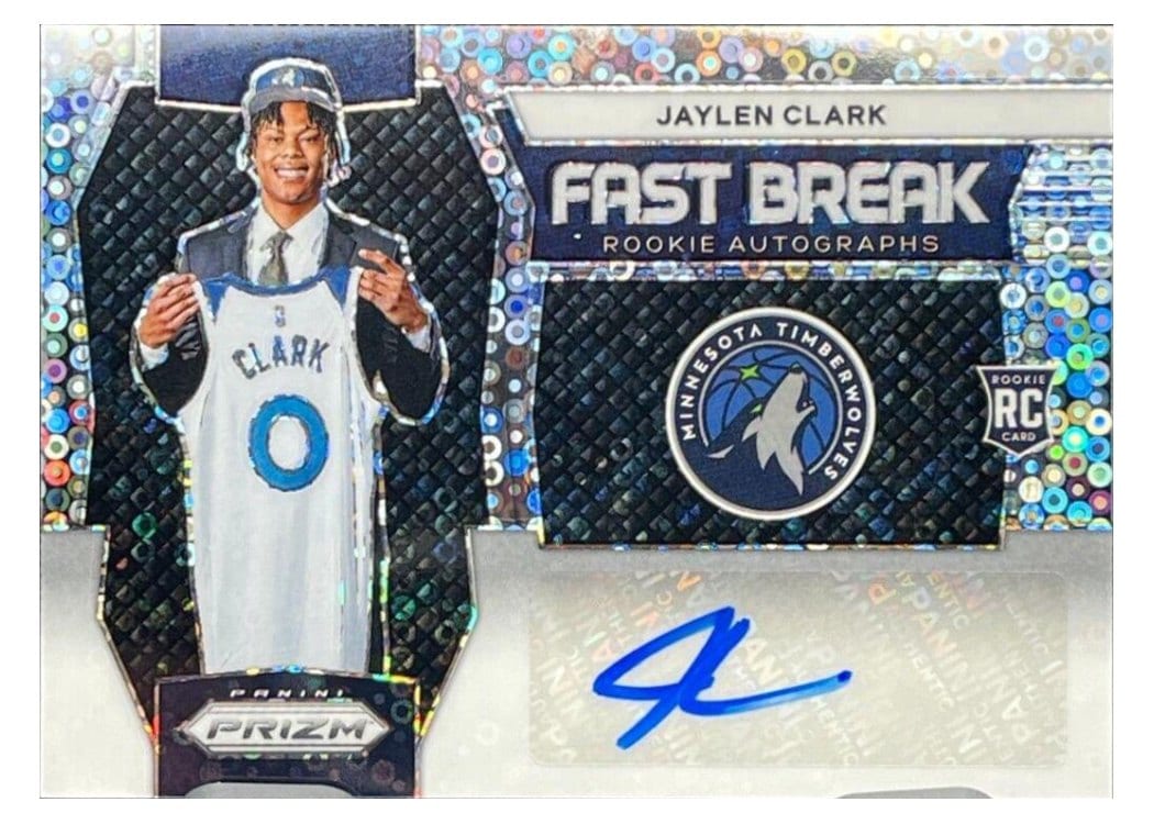 2023-24 Panini Prizm Fast Break Rookie Autographs Jaylen Clark #FBR-JYN card