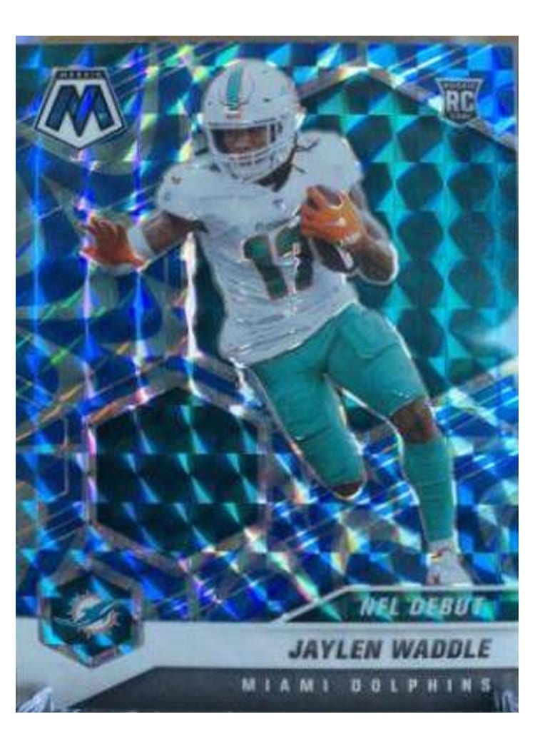 2021 Panini Mosaic Base Set Jaylen Waddle Reactive Blue Mosaic #248 card