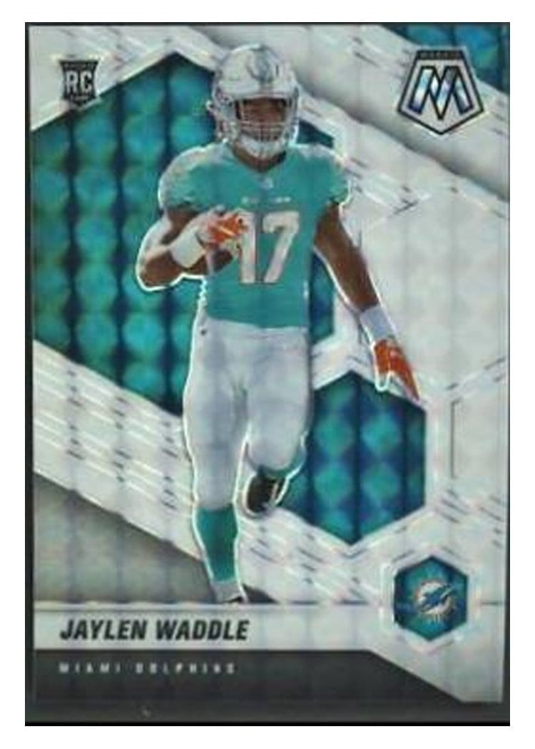 2021 Panini Mosaic Base Set Jaylen Waddle White Mosaic #308 card