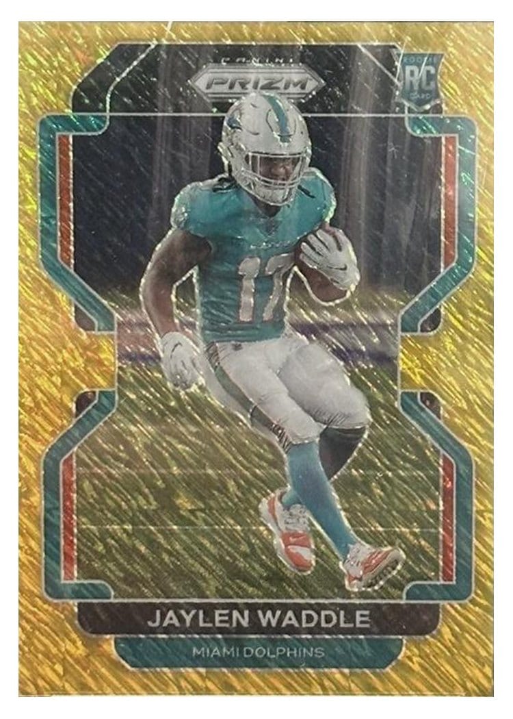 2021 Panini Prizm Base Set Jaylen Waddle #338 card