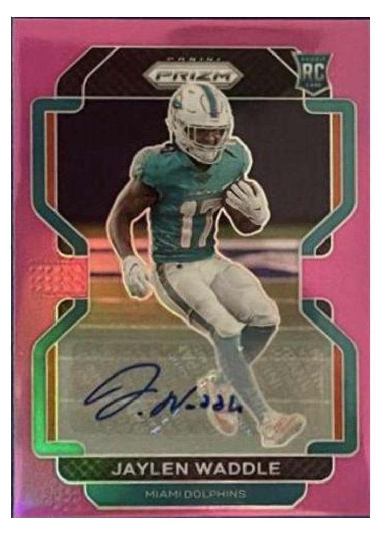 2021 Panini Prizm Base Set Jaylen Waddle #338 card