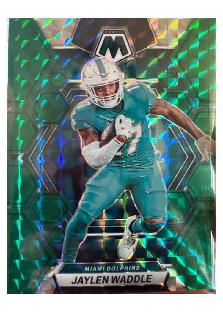 2023 Panini Mosaic Base Set Jaylen Waddle Green #145 card