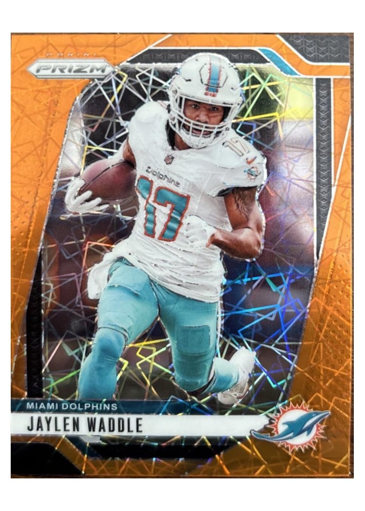 2024 Panini Prizm Base Set Jaylen Waddle Orange Lazer #178 card