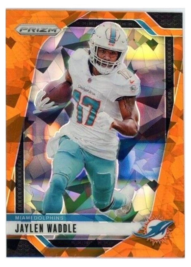 2024 Panini Prizm Base Set Jaylen Waddle Orange Ice #178 card