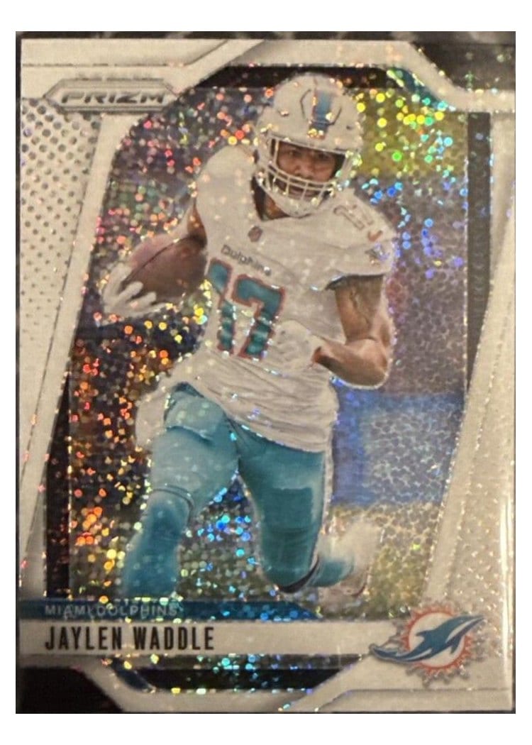 2024 Panini Prizm Base Set Jaylen Waddle White Sparkle #178 card