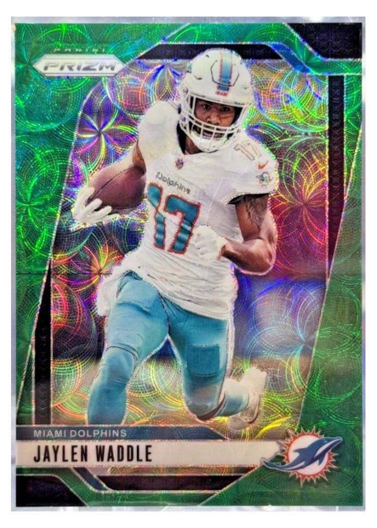 2024 Panini Prizm Base Set Jaylen Waddle Green Scope #178 card