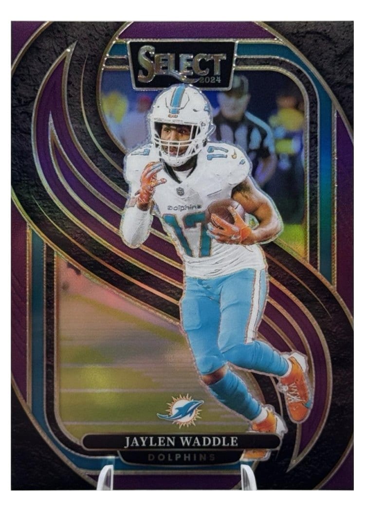 2024 Panini Select Base Set Jaylen Waddle Purple Prizm #168 card
