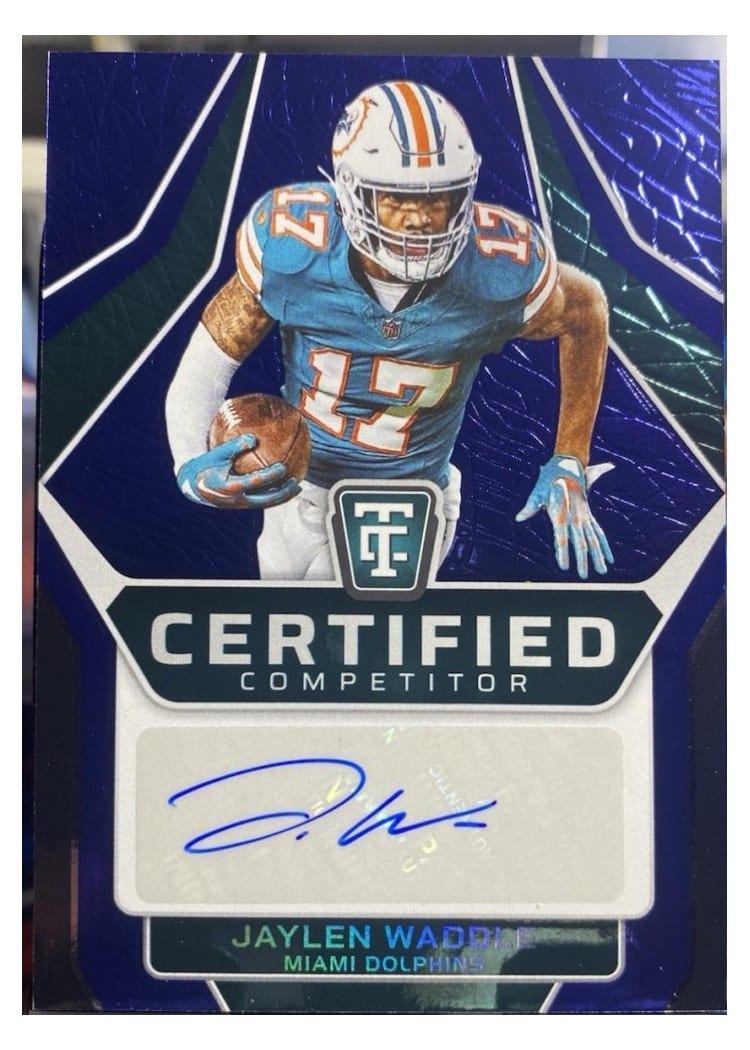 2024 Panini Totally Certified Certified Competitor Autographs Jaylen Waddle #5 card