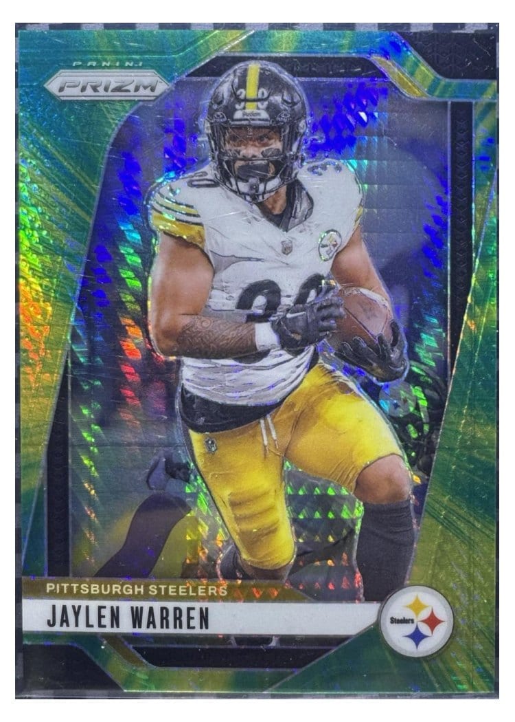 2024 Panini Prizm Base Set Jaylen Warren Choice Blue Yellow Green #242 card