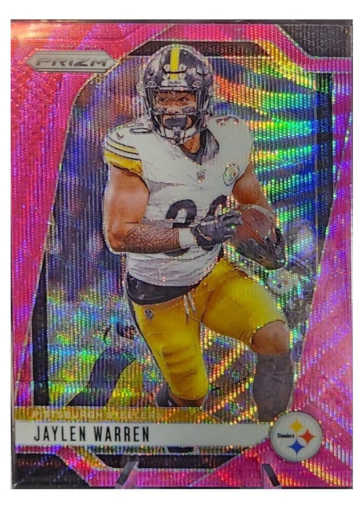 2024 Panini Prizm Base Set Jaylen Warren Pink Wave #242 card