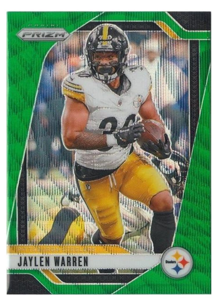 2024 Panini Prizm Base Set Jaylen Warren Green Wave #242 card