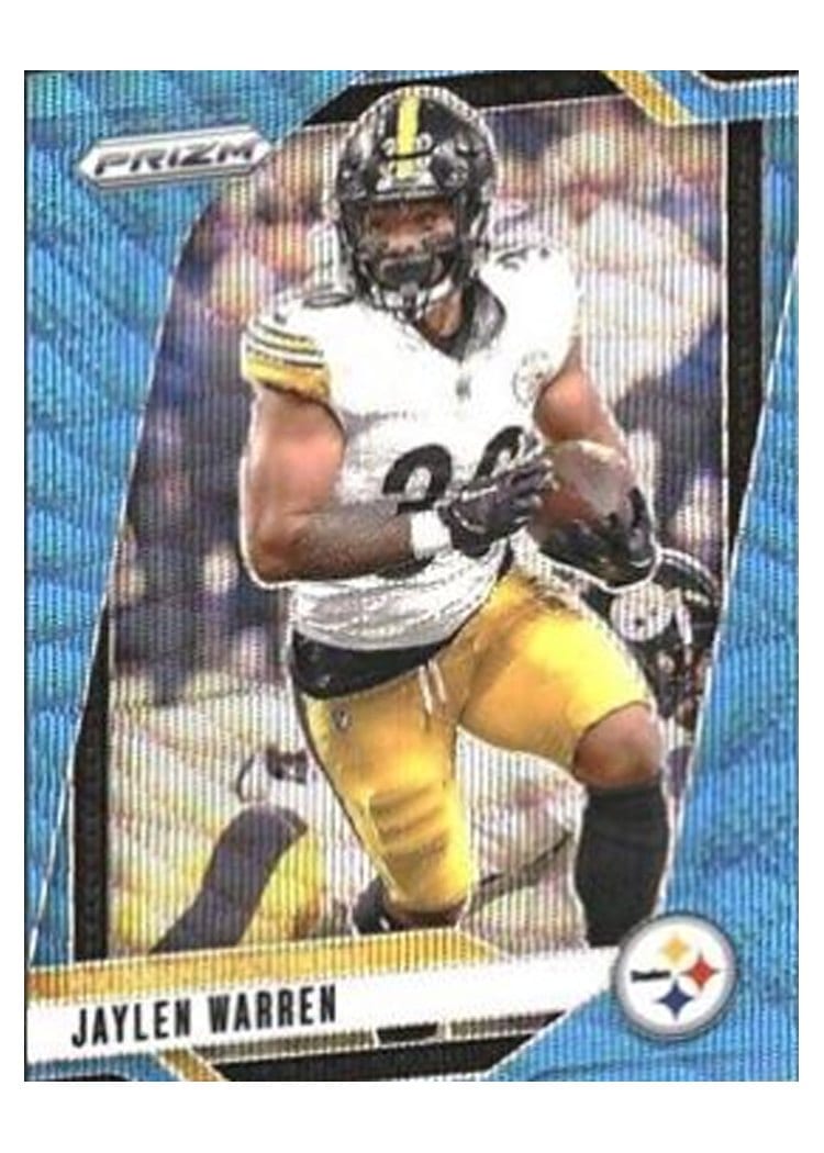 2024 Panini Prizm Base Set Jaylen Warren Blue Wave #242 card