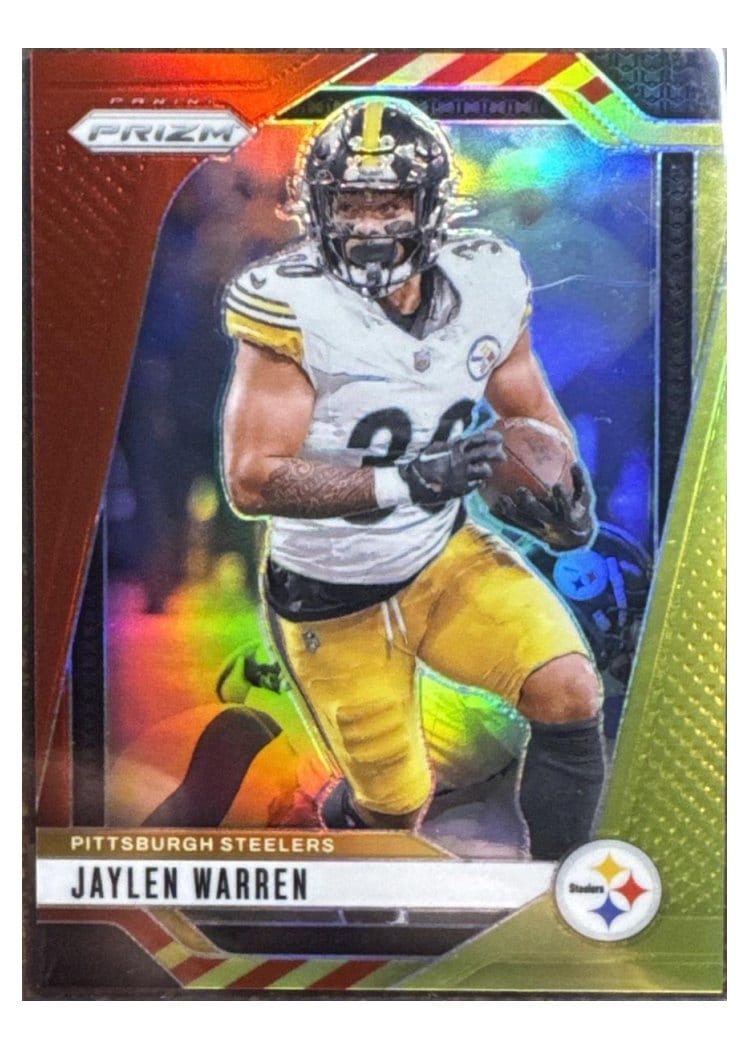 2024 Panini Prizm Base Set Jaylen Warren Red Yellow #242 card