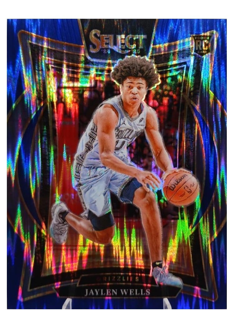2024-25 Panini Select Base Set Jaylen Wells Blue Tectonic Prizm #79 card