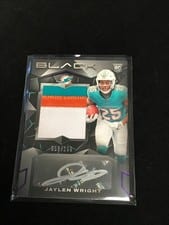 2024 Panini Black Rookie Patch Autographs Jaylen Wright #220 card