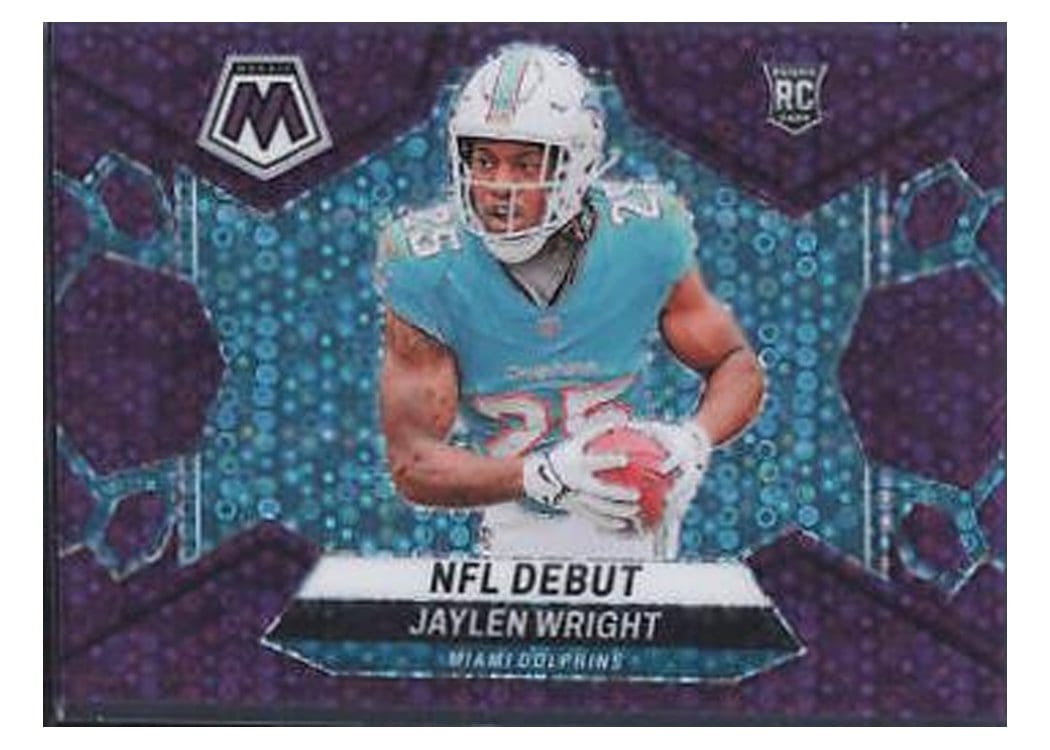 2024 Panini Mosaic Base Set Jaylen Wright No Huddle Purple #280 card
