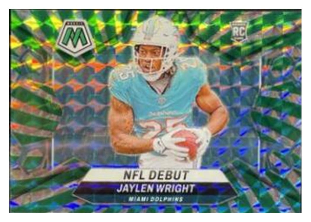 2024 Panini Mosaic Base Set Jaylen Wright Green Swirl #280 card