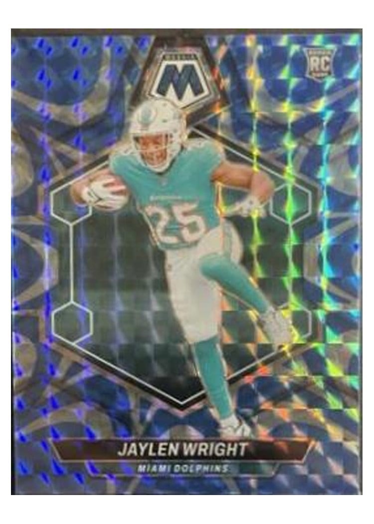 2024 Panini Mosaic Base Set Jaylen Wright Blue Reactive #383 card