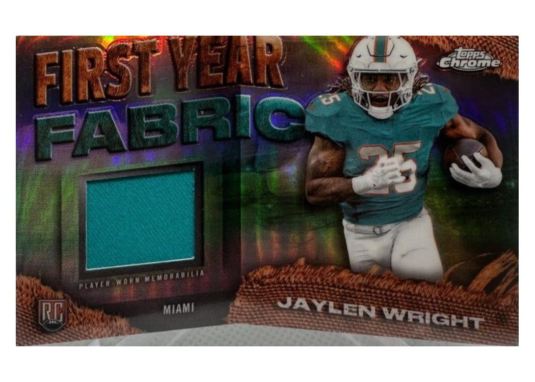 2024 Topps Chrome First Year Fabric Relics Jaylen Wright #FYF-JW card