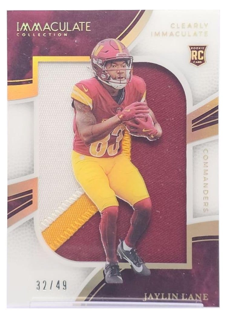 2025 Panini Immaculate Clearly Immaculate Rookie Jerseys Jaylin Lane #16 card