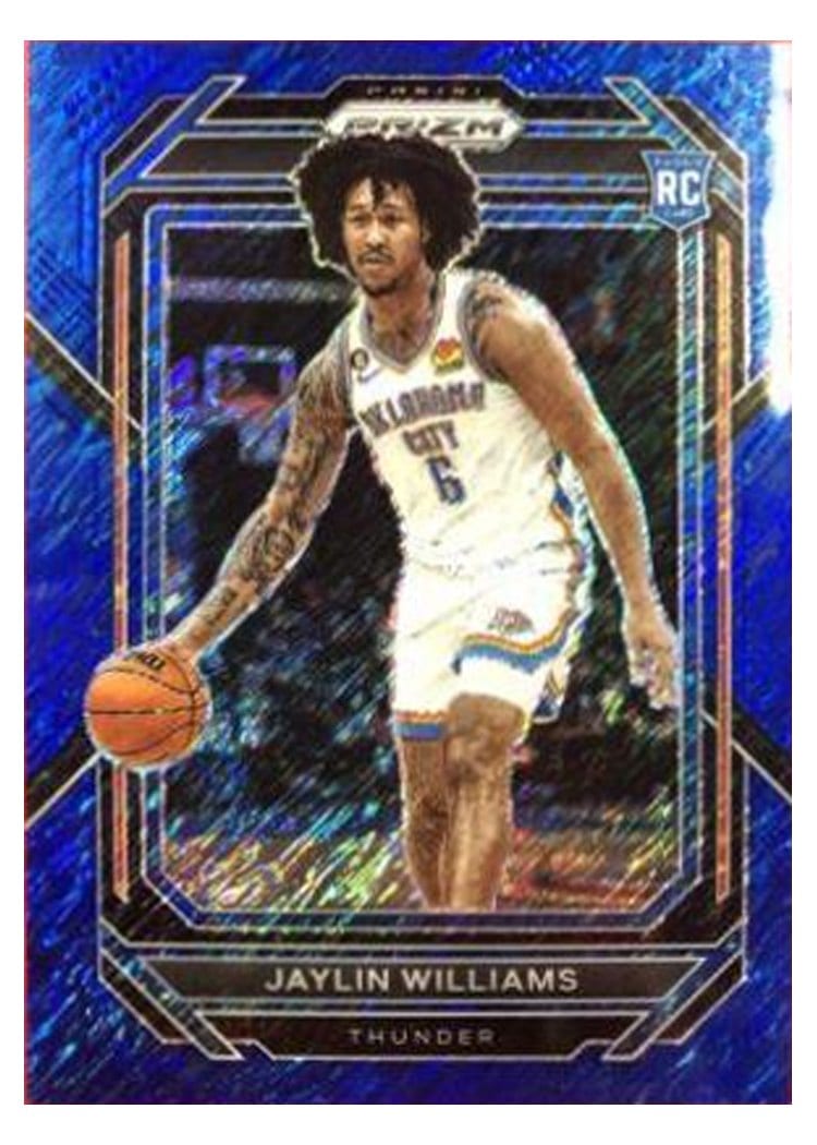 2022-23 Panini Prizm Base Set Jaylin Williams Blue Shimmer Prizm #247 card