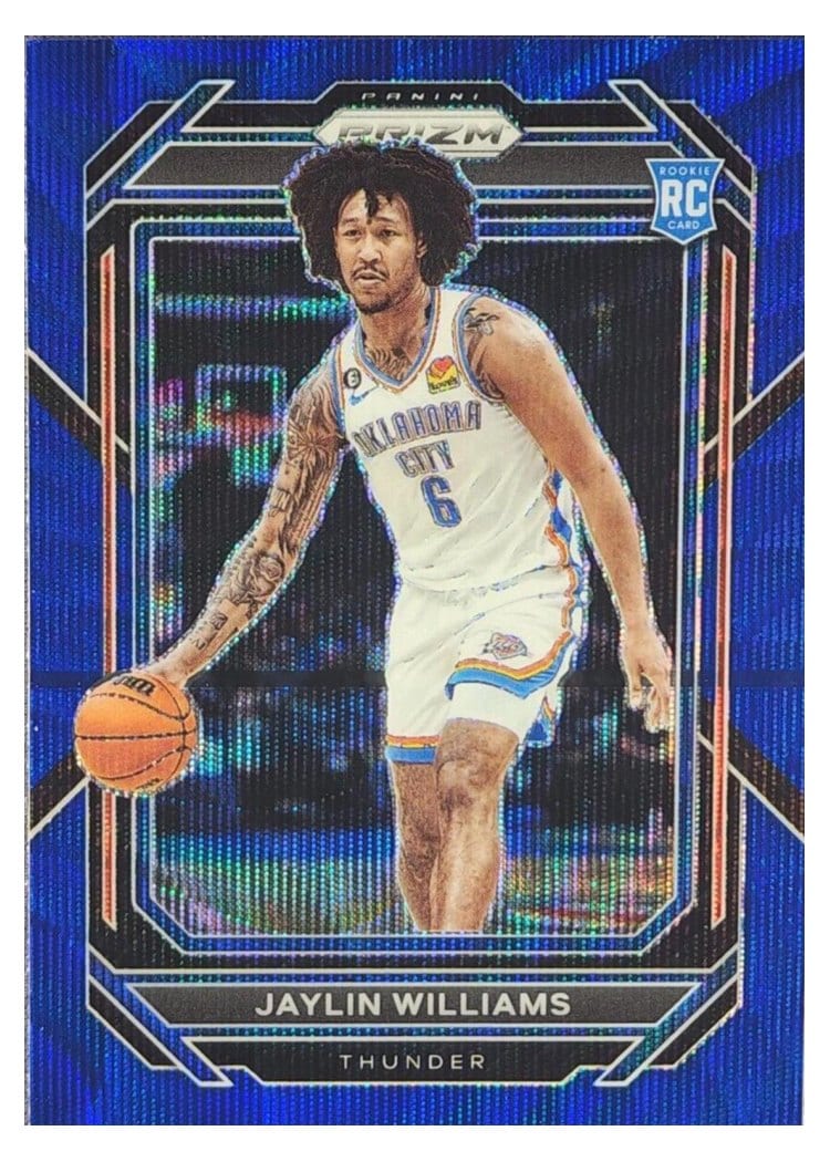 2022-23 Panini Prizm Base Set Jaylin Williams Blue Wave Prizm #247 card