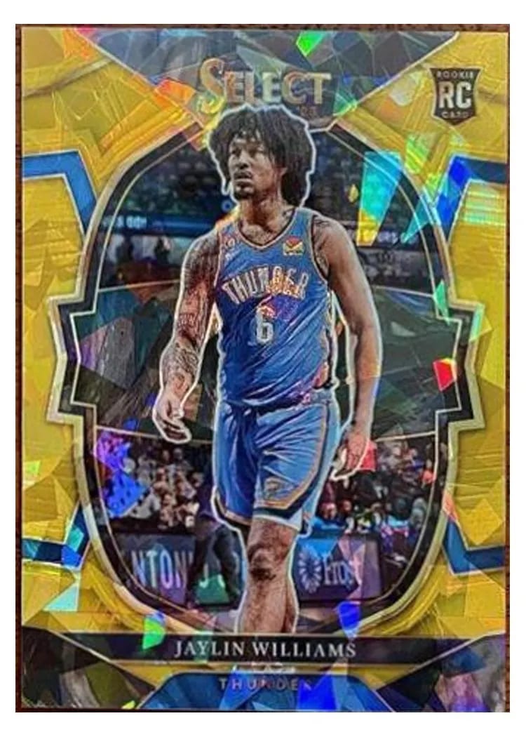 2022-23 Panini Select Base Set Jaylin Williams Gold Cracked Ice Prizm #99 card