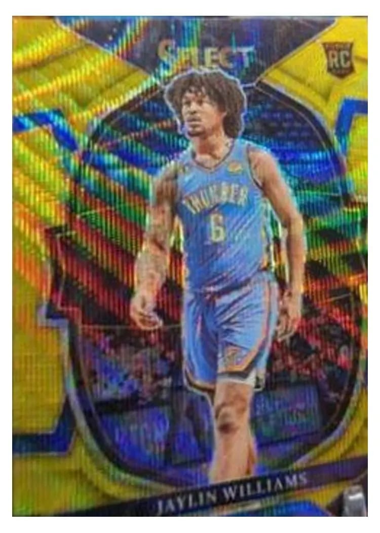 2022-23 Panini Select Base Set Jaylin Williams Gold Wave Prizm #99 card