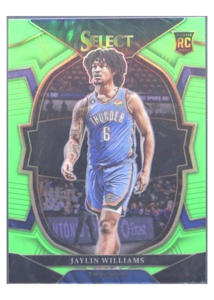 2022-23 Panini Select Base Set Jaylin Williams Neon Green Prizm #99 card