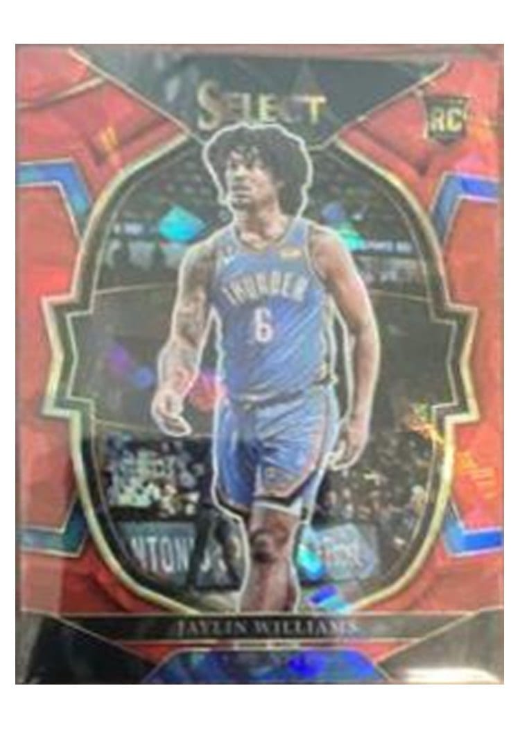 2022-23 Panini Select Base Set Jaylin Williams Red Cracked Ice Prizm #99 card