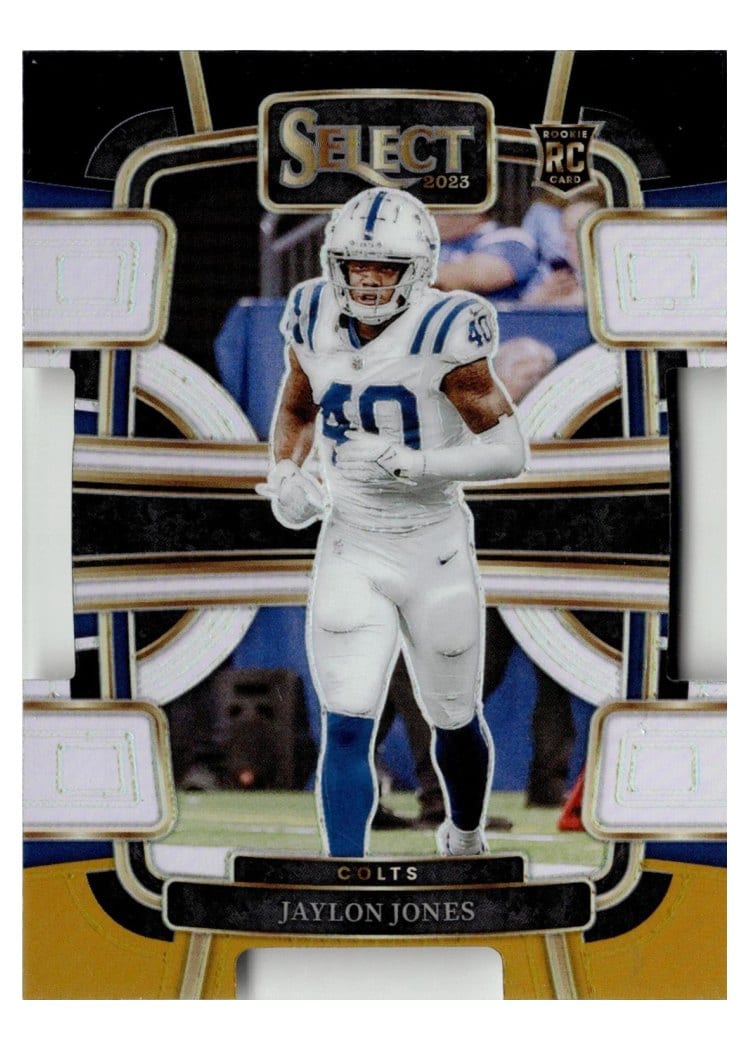 2023 Panini Select Base Set Jaylon Jones Black Gold Prizm Die-Cut #42 card