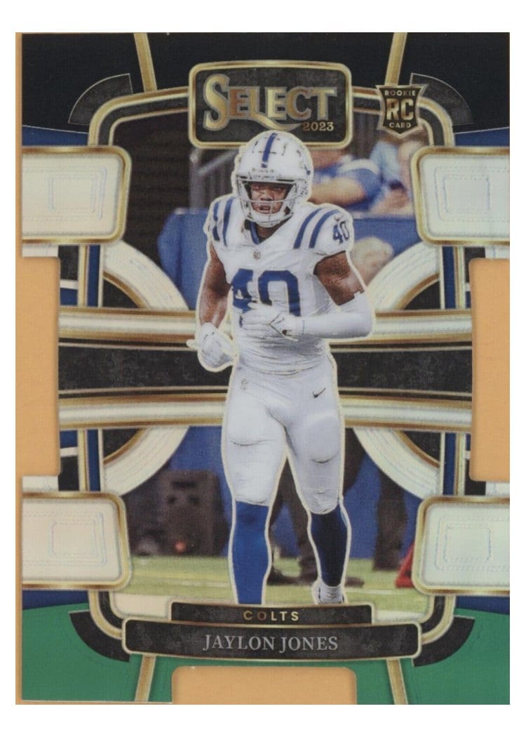 2023 Panini Select Base Set Jaylon Jones Black Green Prizm Die-Cut #42 card