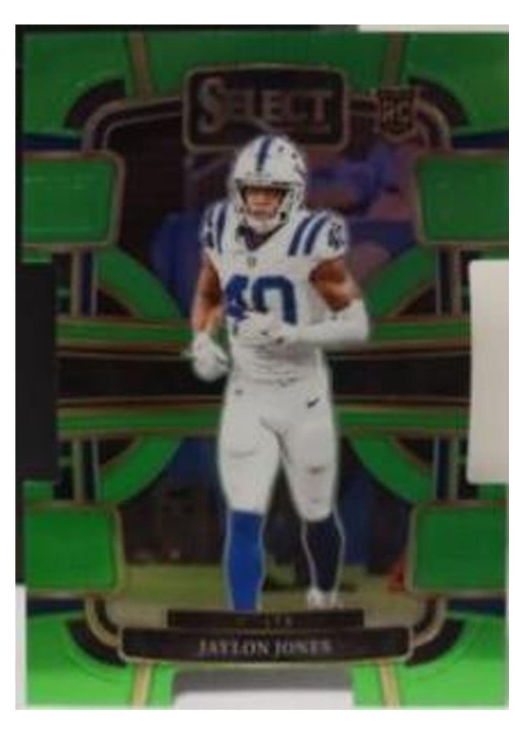 2023 Panini Select Base Set Jaylon Jones Neon Green Prizm Die-Cut #42 card
