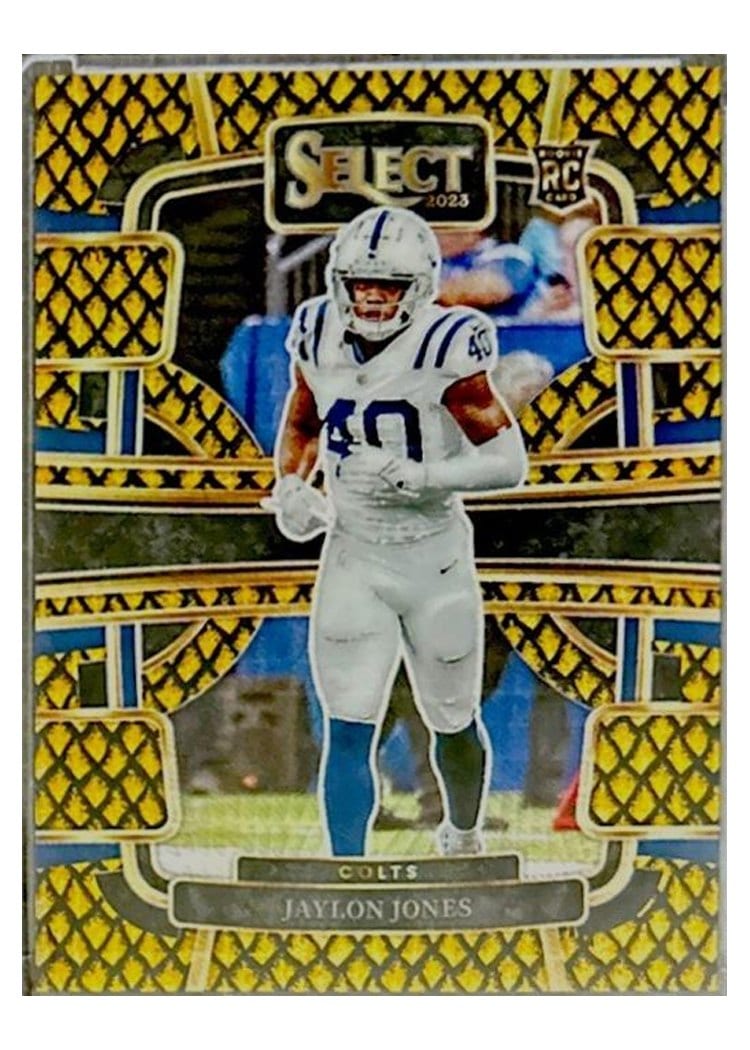 2023 Panini Select Base Set Jaylon Jones Dragon Scale Gold Prizm #42 card