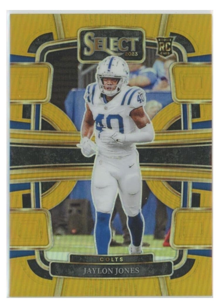 2023 Panini Select Base Set Jaylon Jones Gold Prizm #42 card