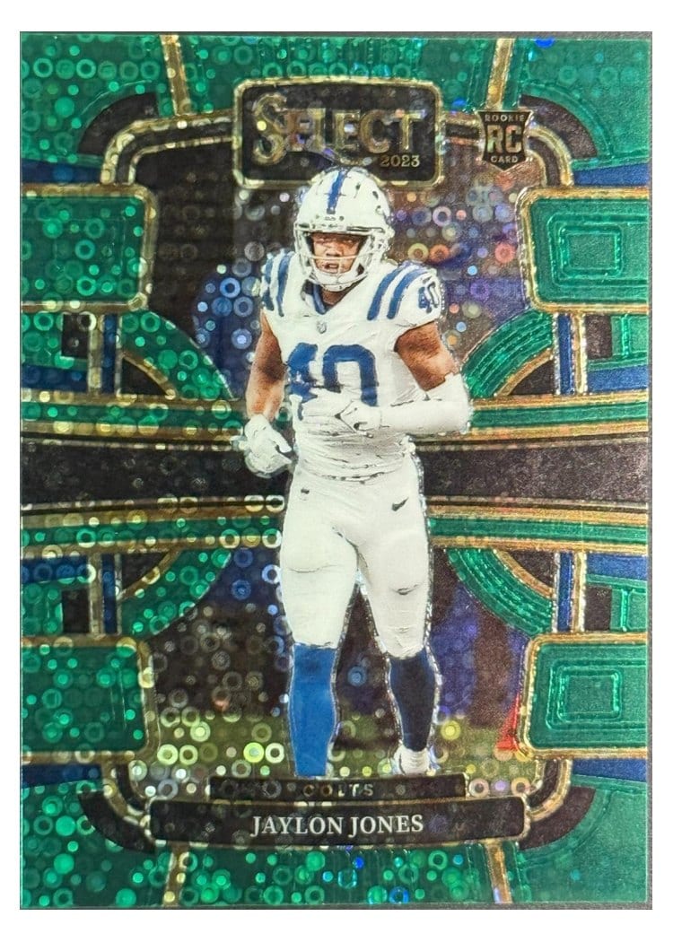 2023 Panini Select Base Set Jaylon Jones Disco Green Prizm #42 card