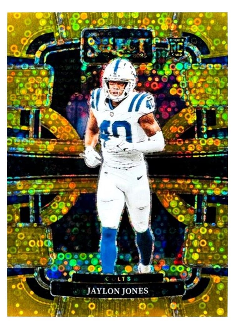 2023 Panini Select Base Set Jaylon Jones Disco Gold Prizm #42 card