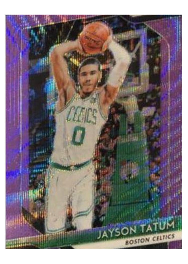 2018 Panini Prizm Jayson Tatum Purple Wave Prizm #118 card