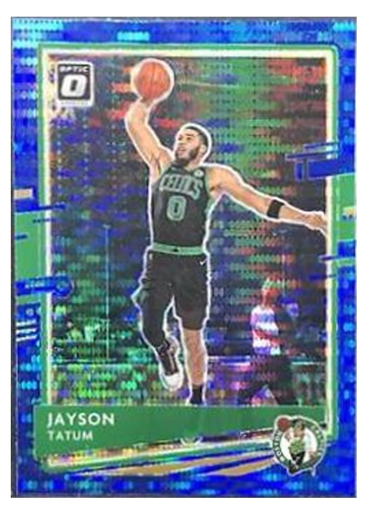 2020-21 Donruss Optic Base Set Jayson Tatum Blue Pulsar #77 card