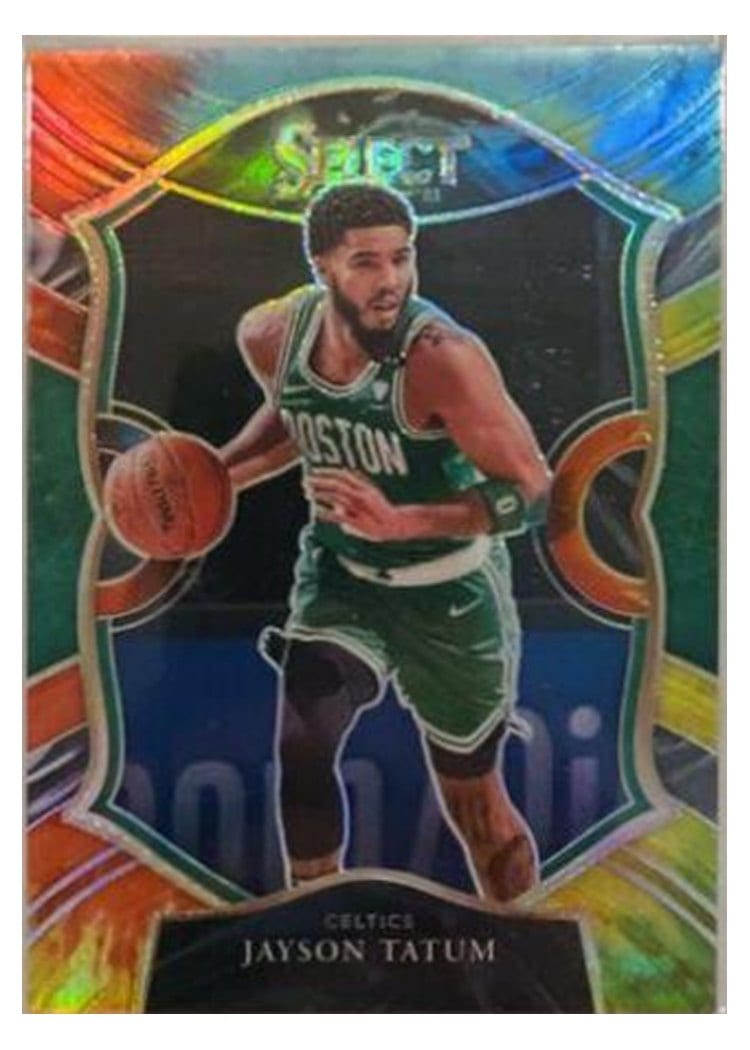 2020-21 Panini Select Base Set Jayson Tatum Tie Dye Prizm #41 card
