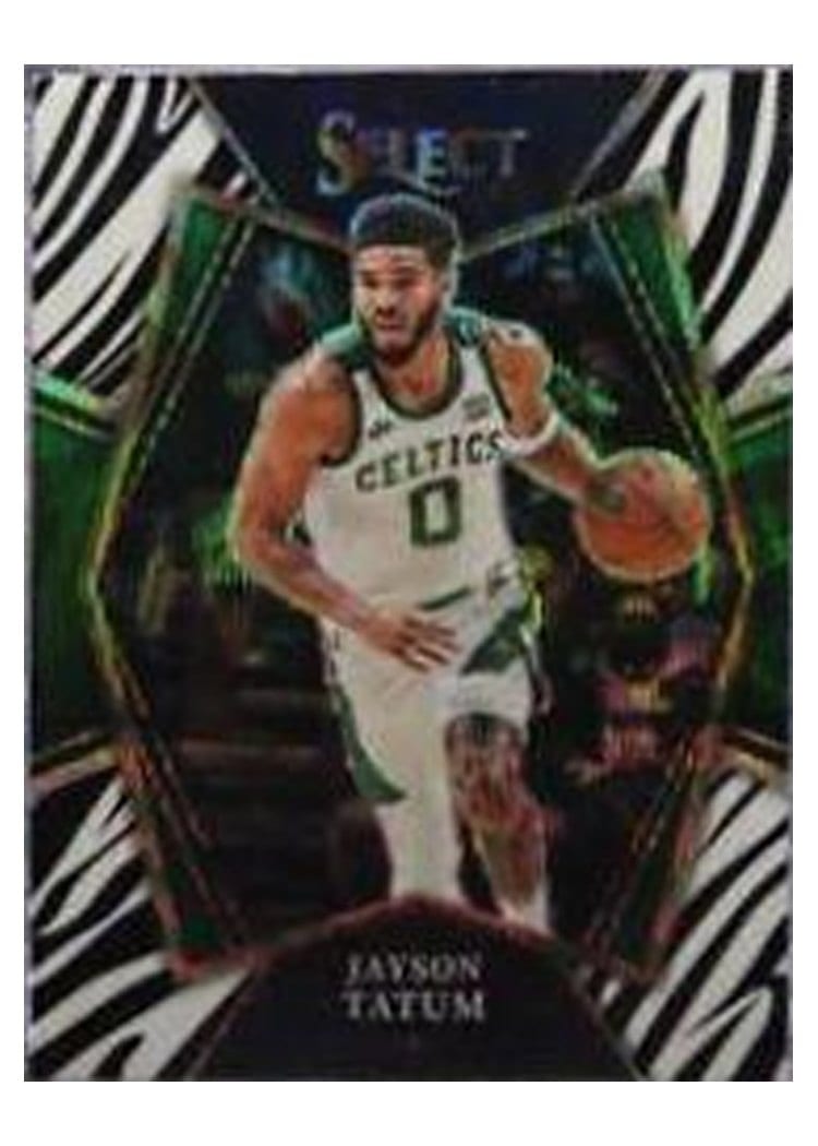 2021-22 Panini Select Base Set Jayson Tatum Zebra Prizm #172 card