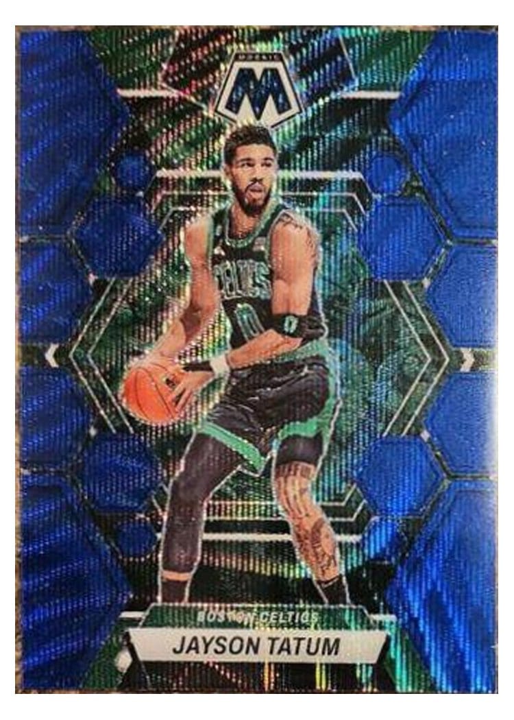 2022-23 Panini Mosaic Base Set Jayson Tatum Blue Wave #31 card