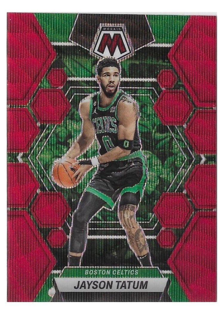 2022-23 Panini Mosaic Base Set Jayson Tatum Red Wave #31 card