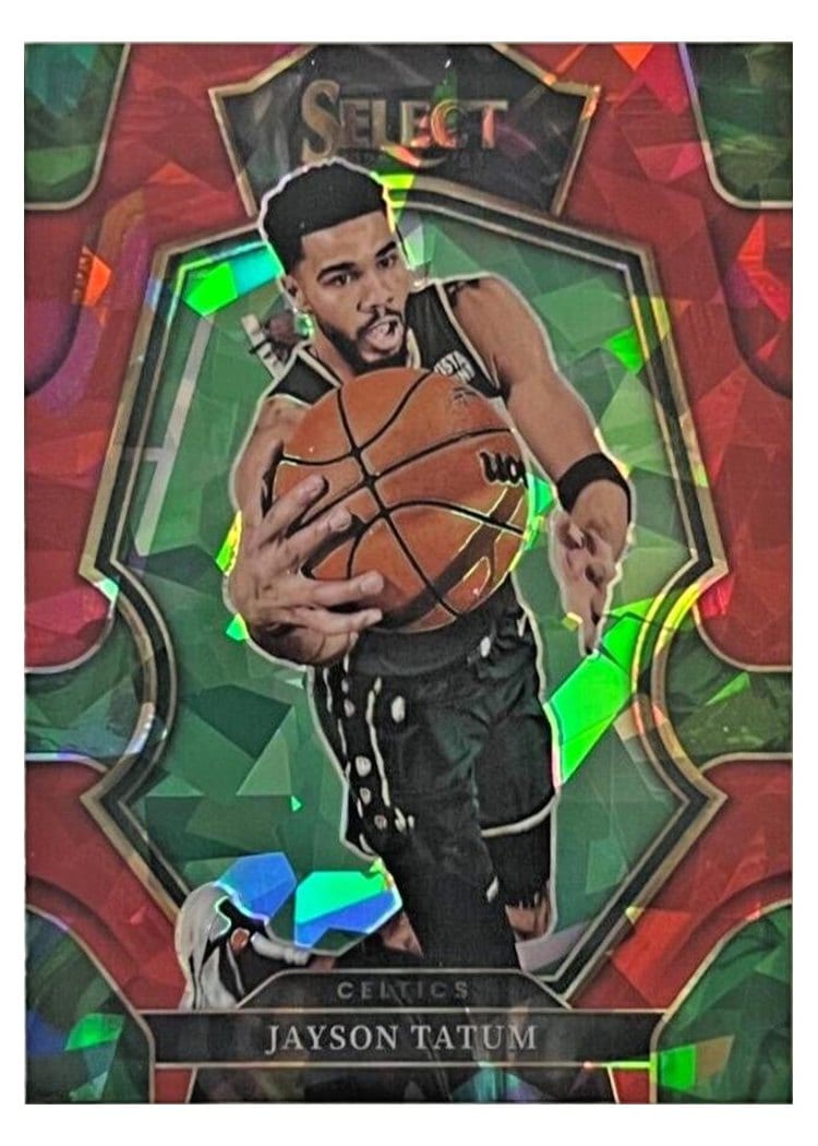 2022-23 Panini Select Base Set Jayson Tatum Red Cracked Ice Prizm #155 card
