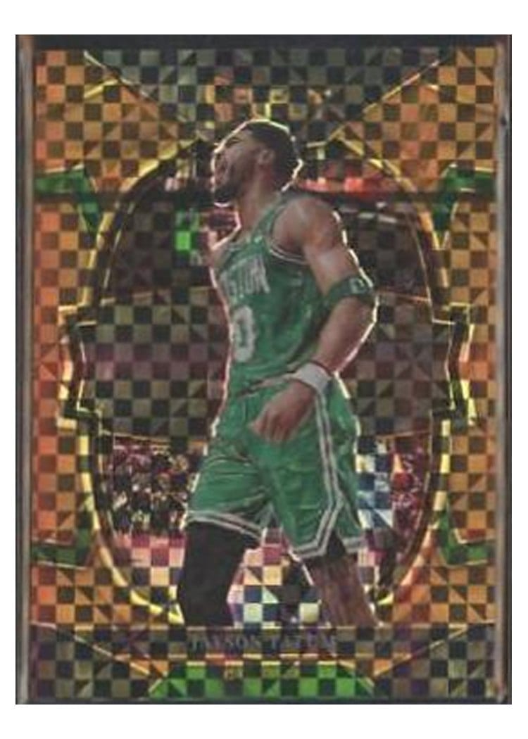 2022-23 Panini Select Base Set Jayson Tatum Copper Plaid Prizm #55 card