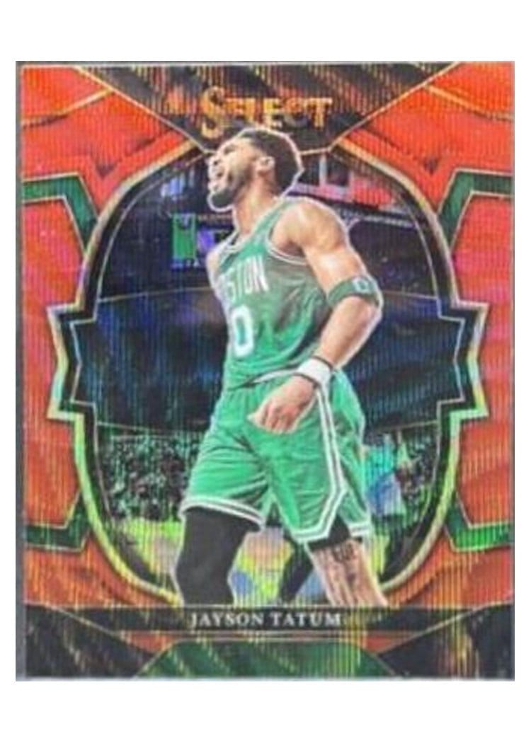 2022-23 Panini Select Base Set Jayson Tatum Red Wave Prizm #55 card