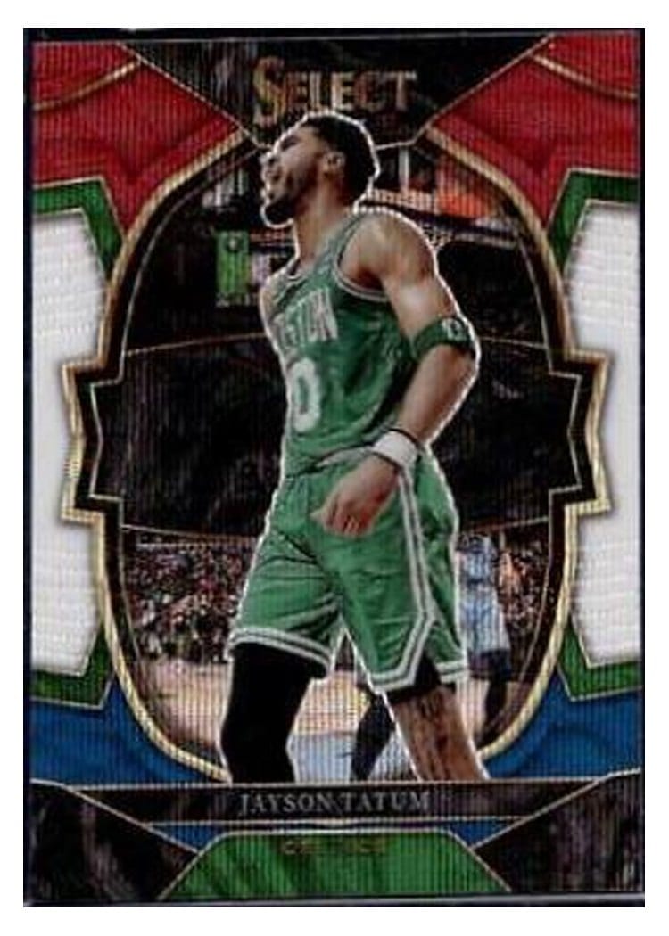 2022-23 Panini Select Base Set Jayson Tatum Tri Color Prizm #55 card